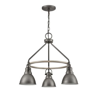 North Shore 24″ Wide 3-Light Outdoor Pendant - Iron