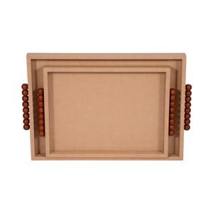 MUNDBY SET OF 2 IVORY TRAY 2 (IN) 5