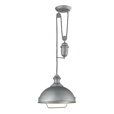 Farmhouse 14″ Wide 1-Light Pendant - Aged Pewter