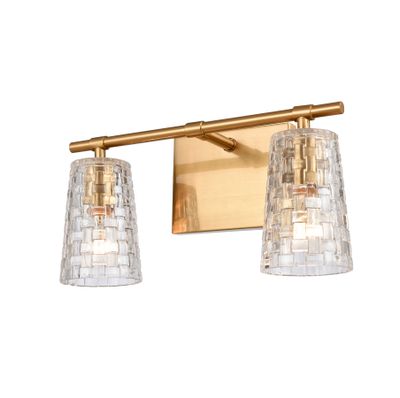 Lightweave 15″ Wide 2-Light Vanity Light - Satin Brass