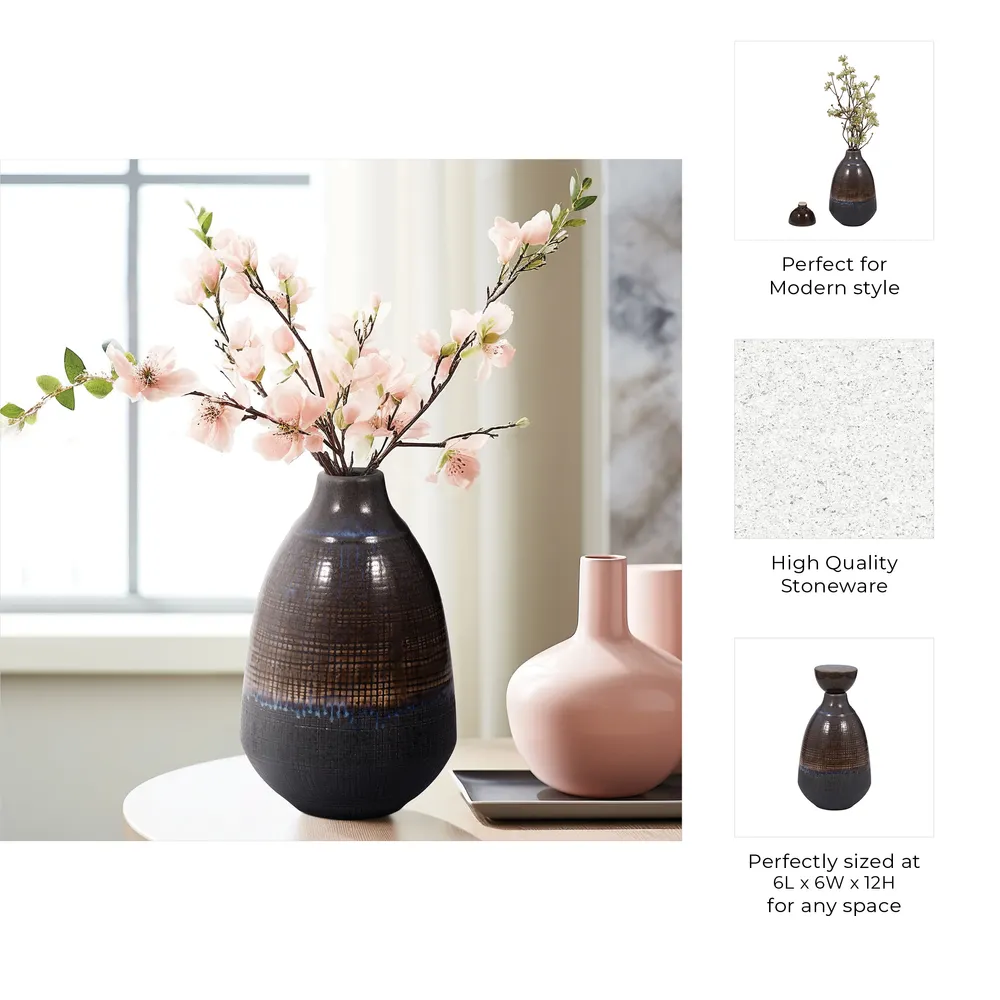 CARLINFIELD BROWN VASE 12 (IN)