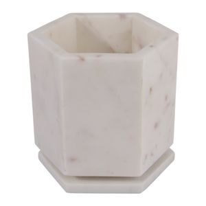 7" MARBLE SWIVEL PENCIL CUP, WHITE 1