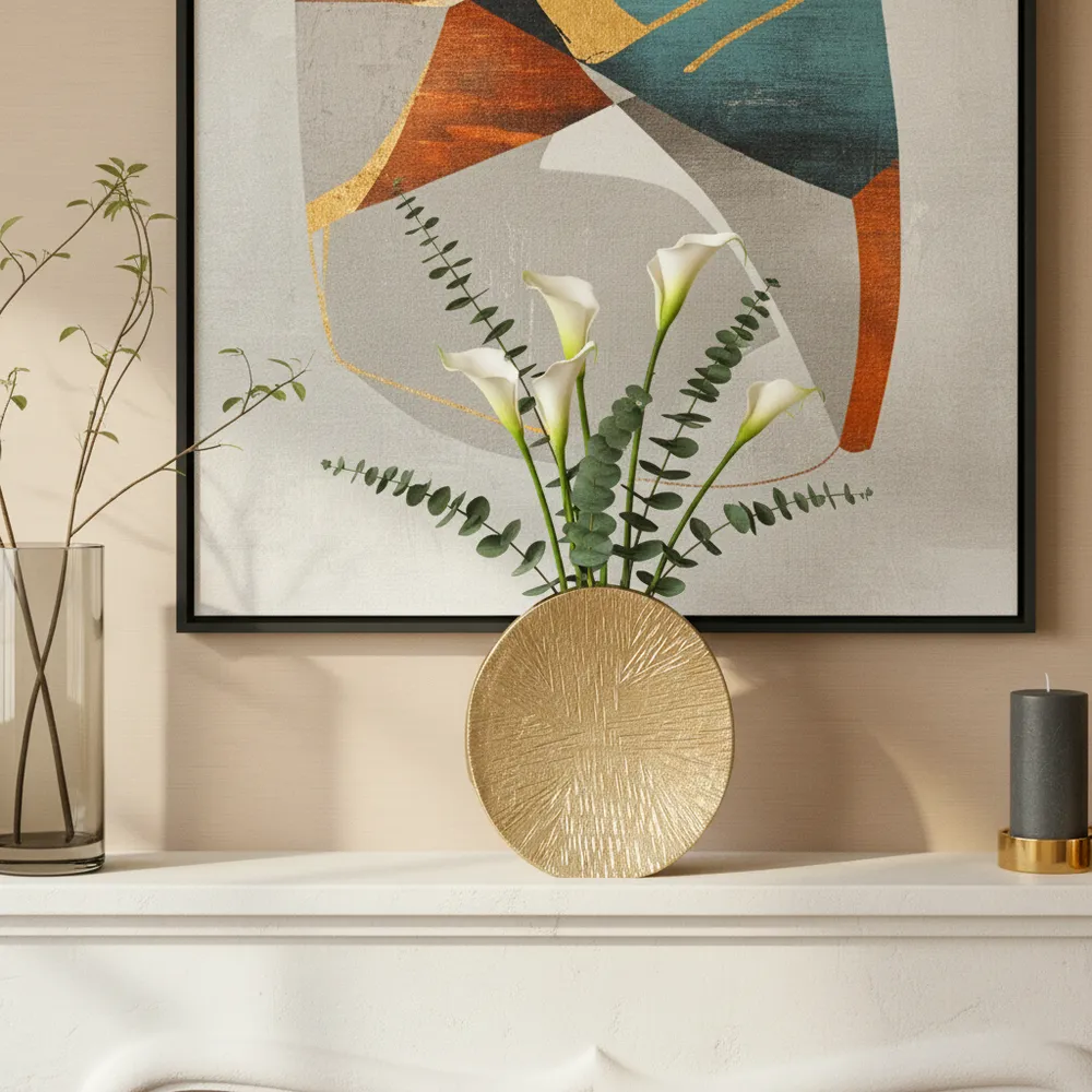 CUTTERROSE GOLD VASE 8 (IN)