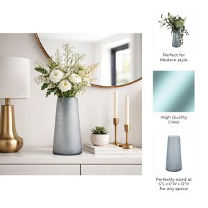 DIXONMORE BLUE GLASS VASE 12 (IN) 10