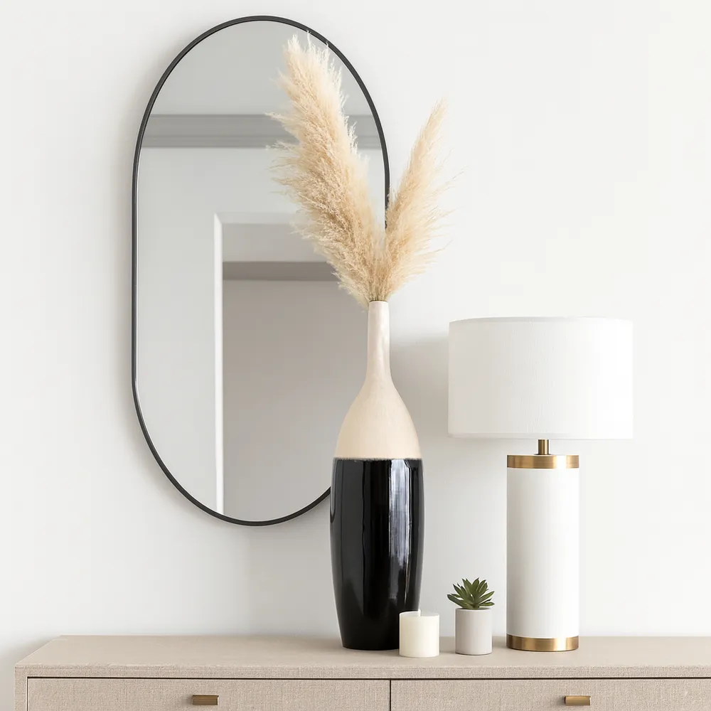 TROYSIDE WHITE VASE 31 (IN)