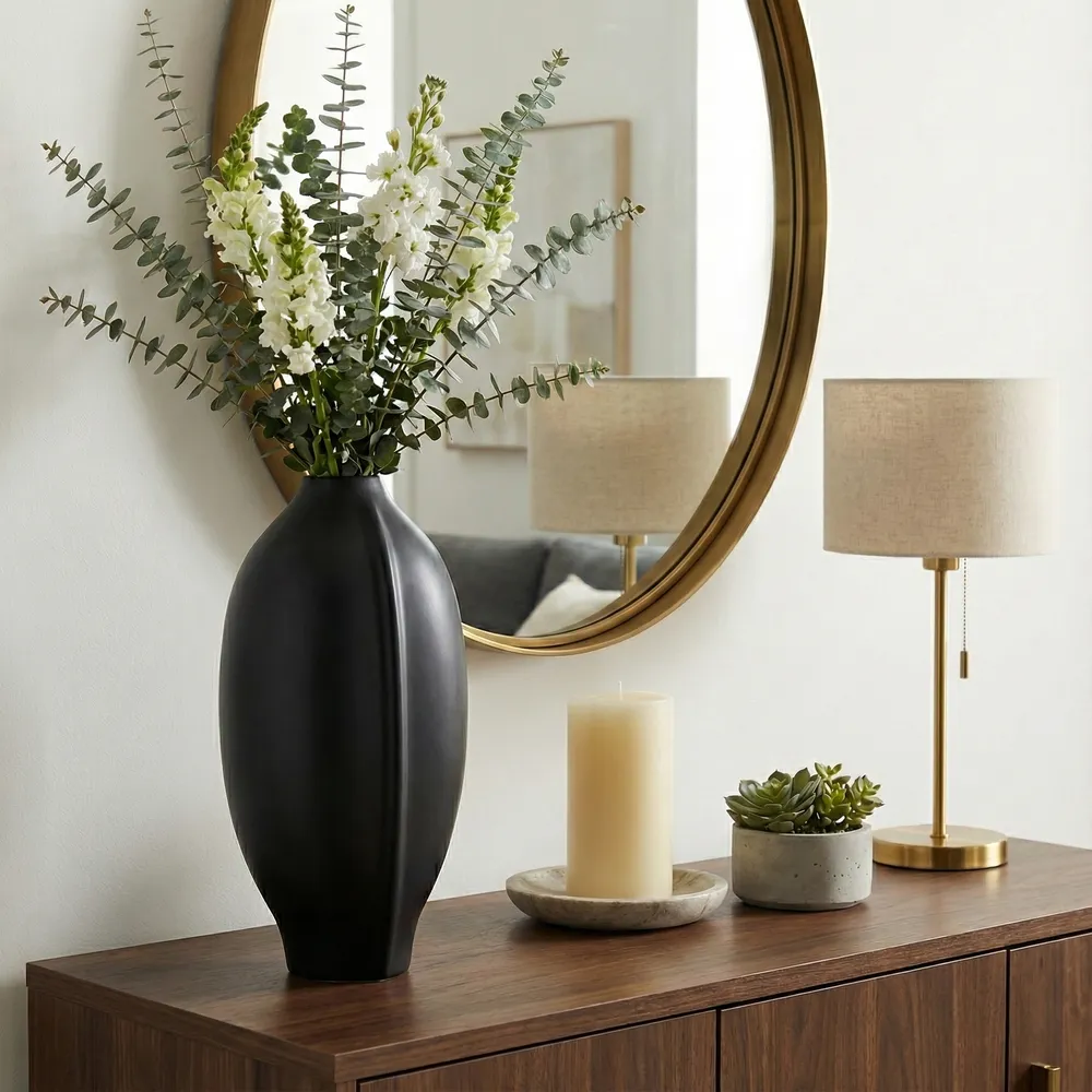 HAYESWOOD BLACK VASE 18 (IN)