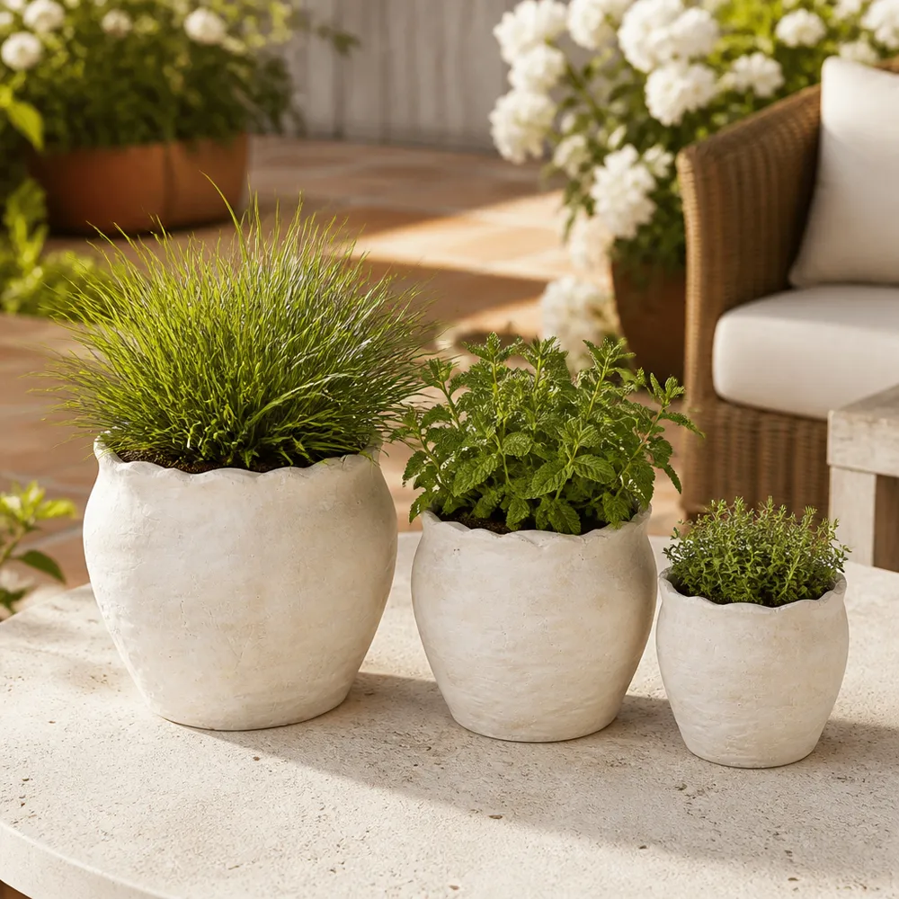 CORWINWORTH SET OF 3 IVORY PLANTER 8 (IN)