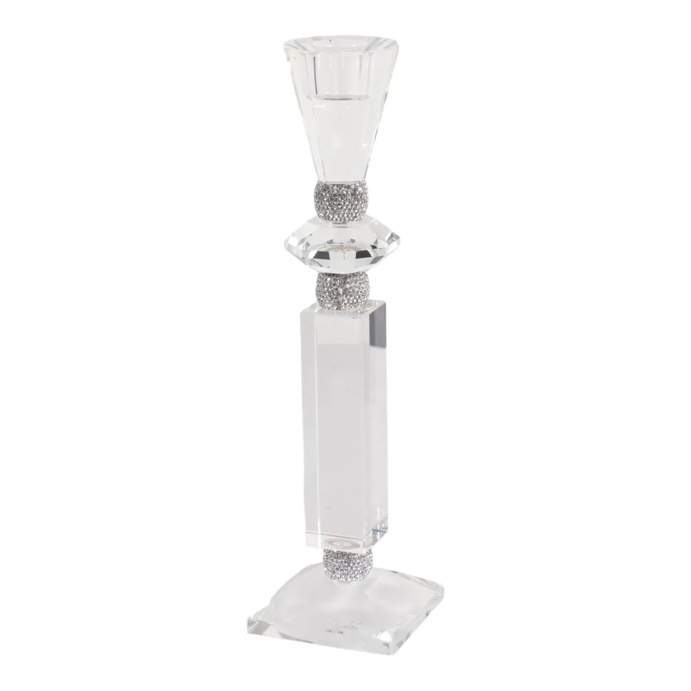 GRANLEYSHAW CLEAR CANDLE HOLDER 11 (IN)