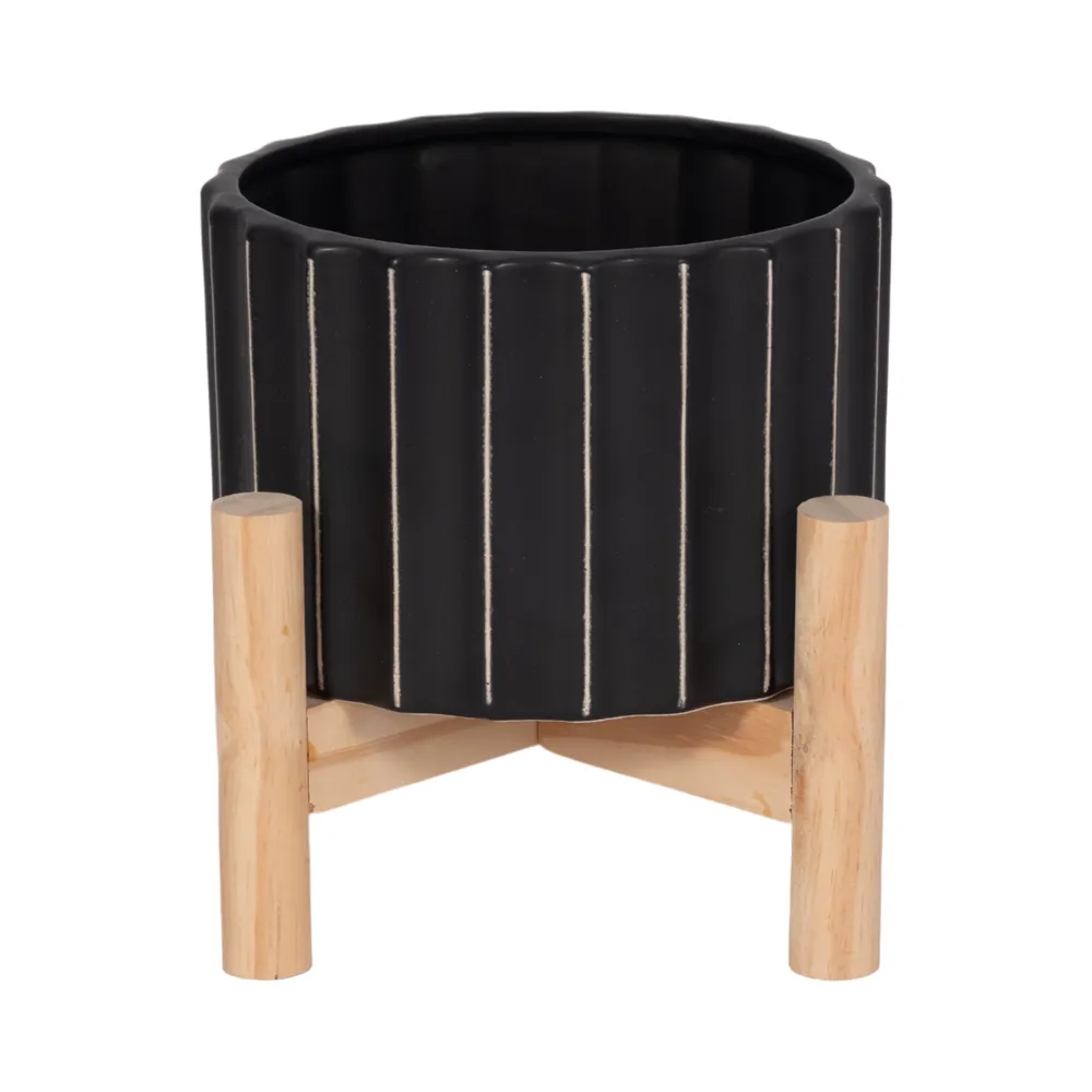 CLAXTONFIELD BLACK PLANTER 6 (IN)