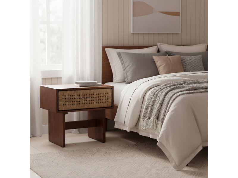 Amaria Nightstand Natural & Walnut 2