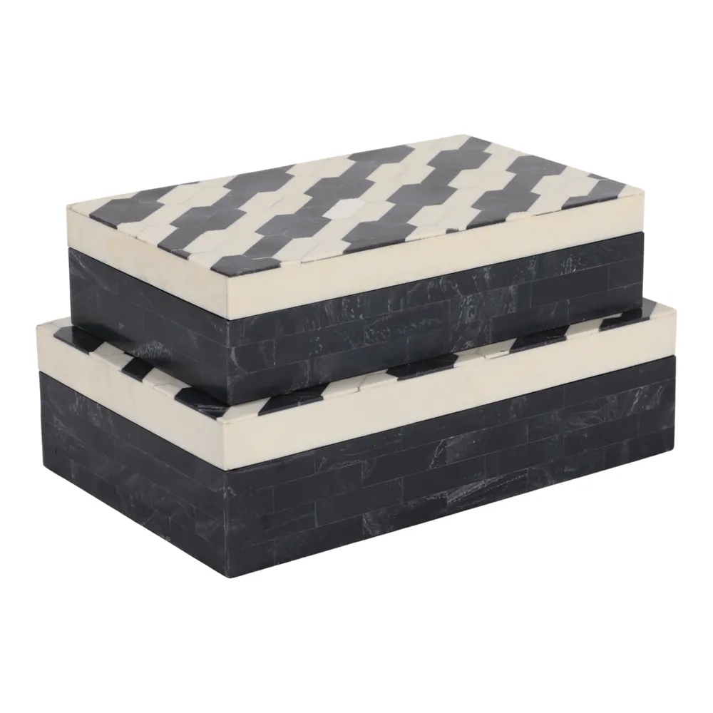 DORSETMILL SET OF 2 BLACK BOXES 3 (IN)