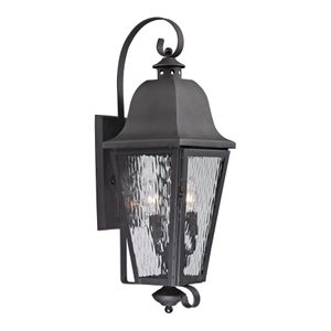 Forged Brookridge 30'' High 3-Light Outdoor Sconce - Charcoal 1