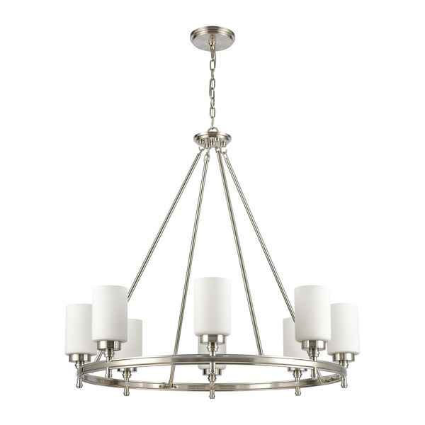 Dawson 33'' Wide 8-Light Chandelier - Satin Nickel
