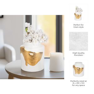 JUNEROSE WHITE VASE 10 (IN) 9