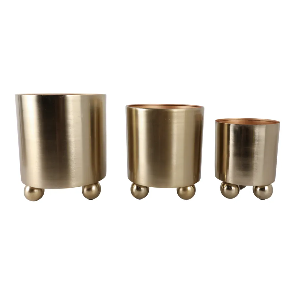 CLAYLAND SET OF 3 GOLD PLANTER 13 (IN)
