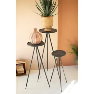 Set of 3 Tall Painted Metal Display Stands 4