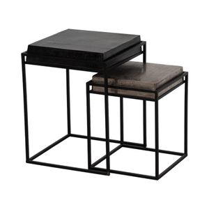 BARNETWIND SET OF 2 BLACK TABLE 23 (IN) 7