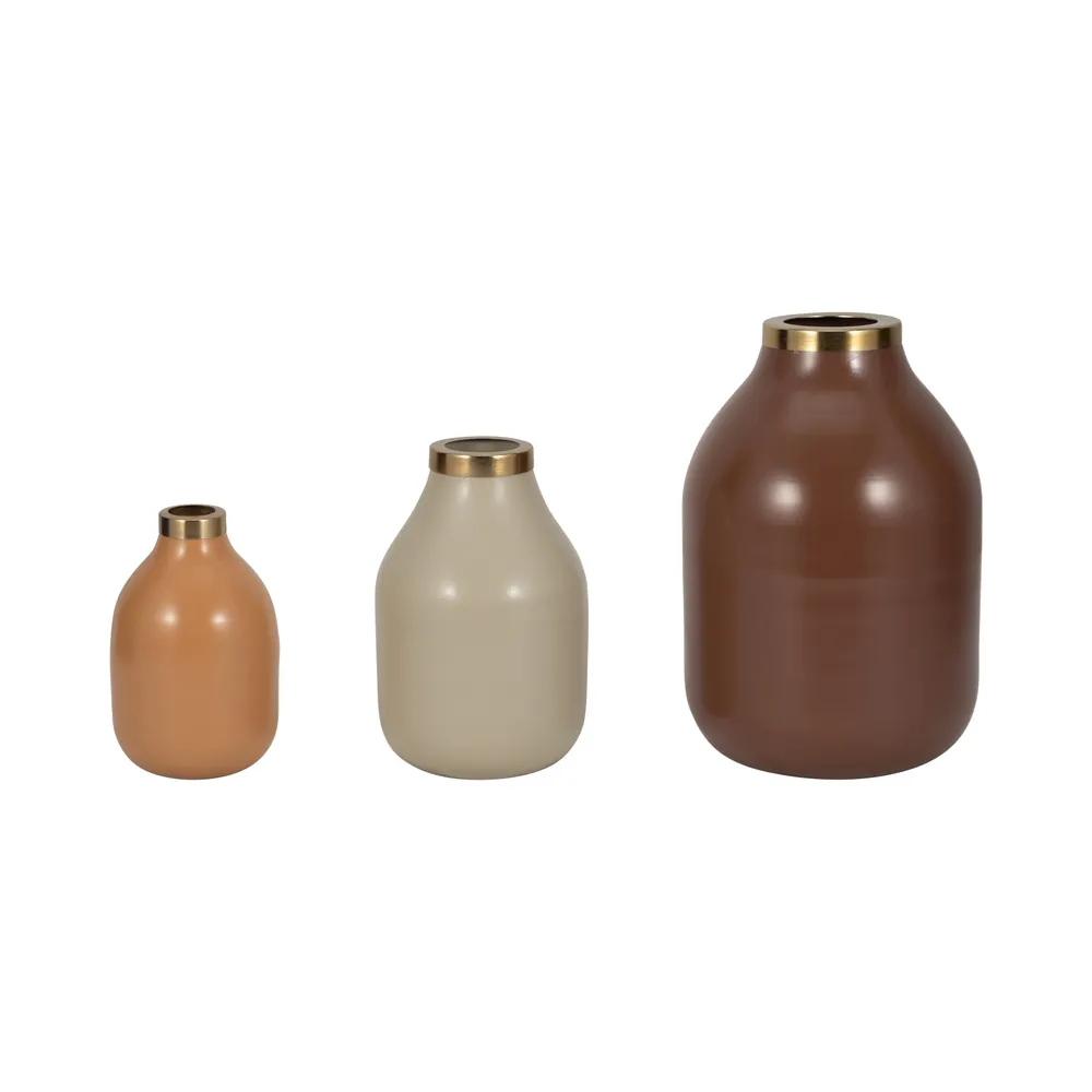 DUFFYHOLM SET OF 3 TAN VASES 12 (IN)