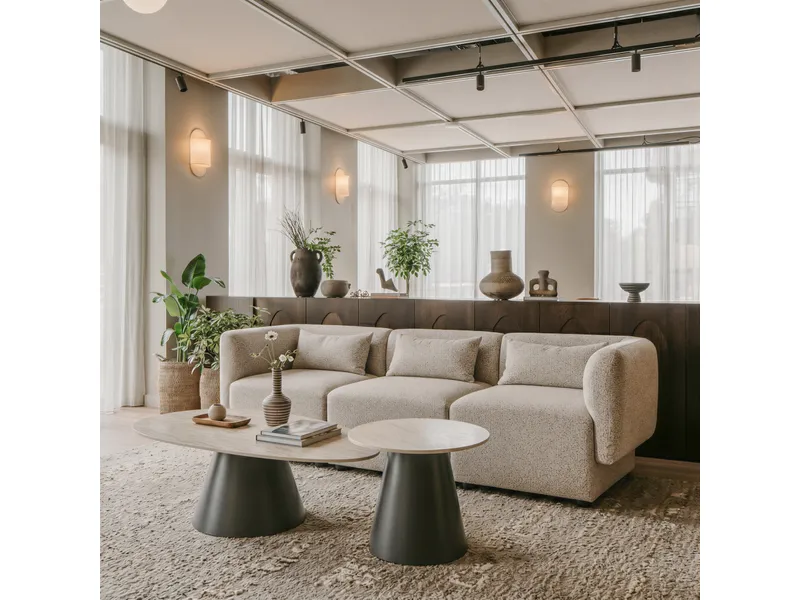 Reyes Coffee Table Set Natural & Black 10