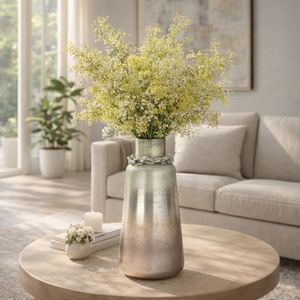 LUCASWICK SILVER GLASS VASE 17 (IN) 11