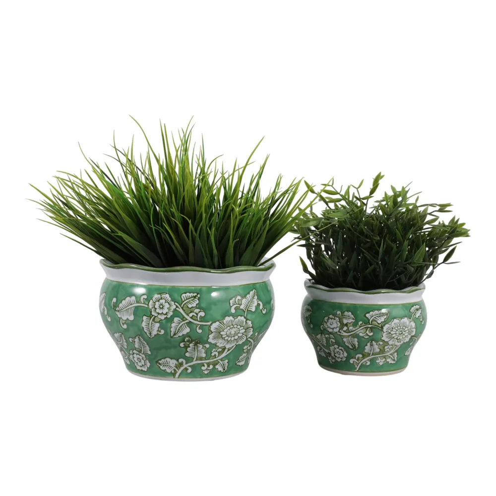 HENLEYDALE SET OF 2 GREEN PLANTER 6 (IN)