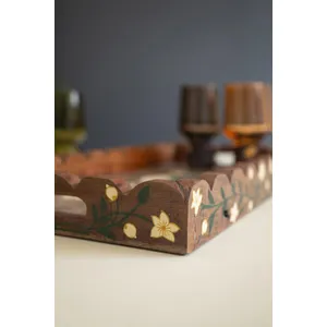Recycled Wood Tray with Hand-Painted Detail 3