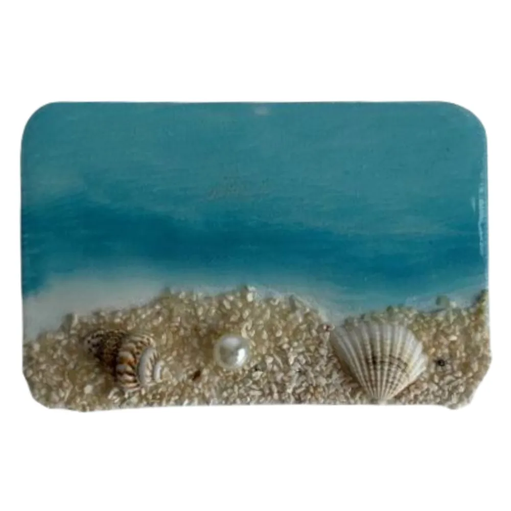 3" RECTANGLE MAGNET WITH SEASHELLS