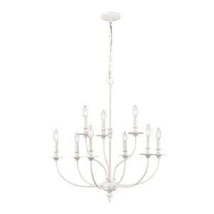 Hartford 29'' Wide 9-Light Chandelier - Farmhouse White 1