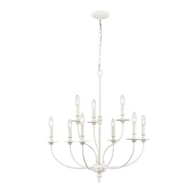 Hartford 29″ Wide 9-Light Chandelier - Farmhouse White