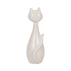 9" SITTING KITTY, WHITE/GOLD 5