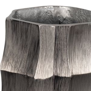 27" TERINI LARGE METAL VASE, SILVER 6