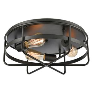 Wickshire 16'' Wide 3-Light Flush Mount - Matte Black 1
