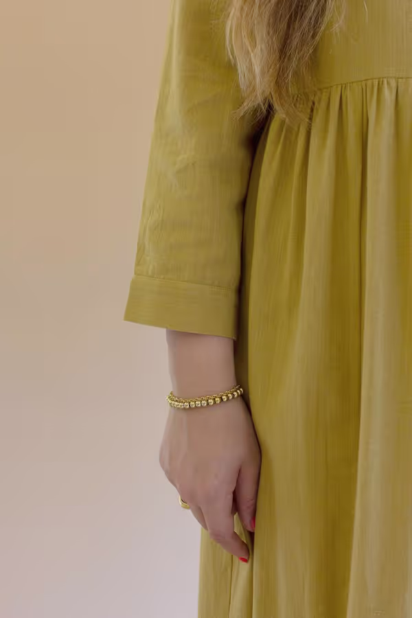 Long-Sleeve Buttondown Dress with Pockets - Pistachio