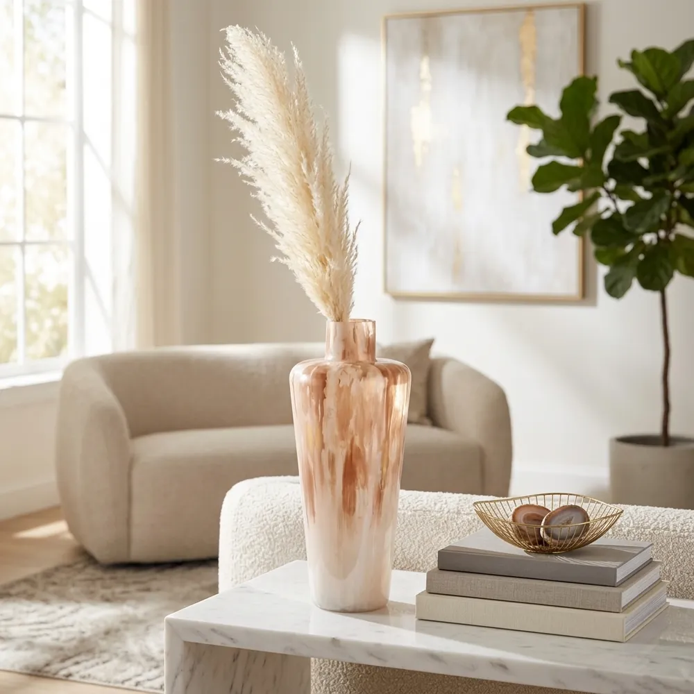 BURKEVIEW TAN GLASS VASE 18 (IN)