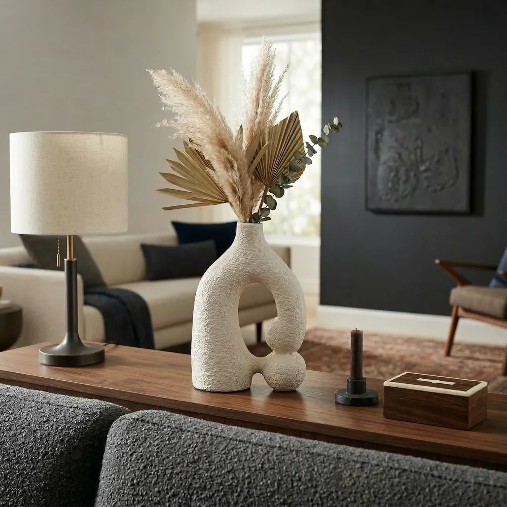EMMONSHAM WHITE VASE 13 (IN)