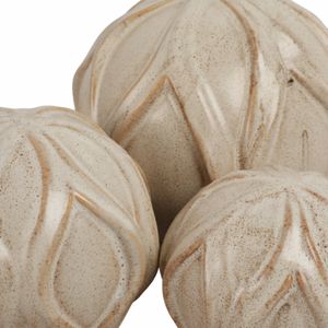 DORIANMORE SET OF 3 IVORY ORBS 5 (IN) 6