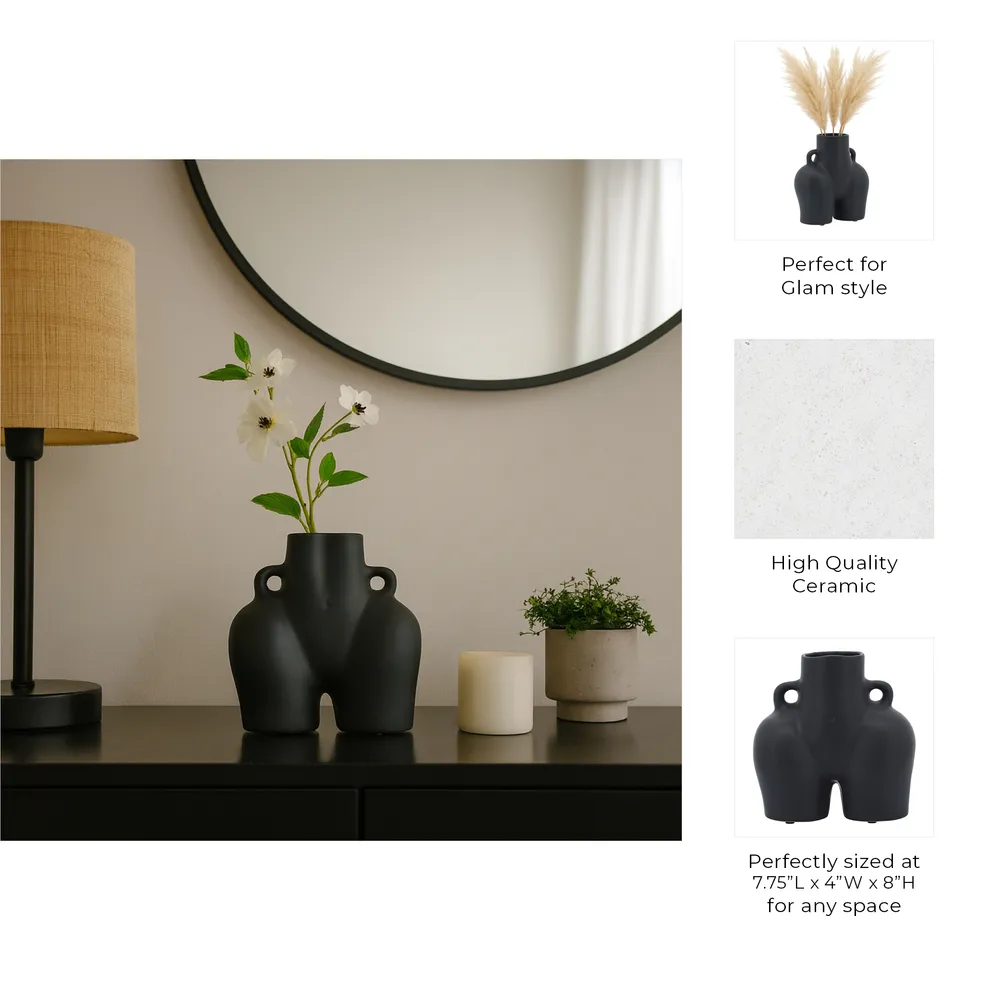 GLOVERSIDE BLACK VASE 8 (IN)