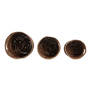 KIPWELL SET OF 3 BROWN BASKETS 13 (IN) 8