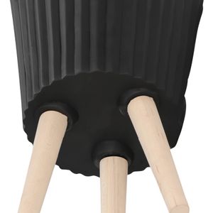 GLASTONCREST SET OF 2 BLACK PLANTER 21 (IN) 8