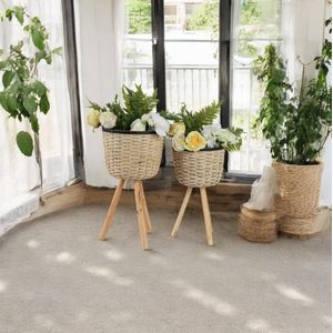 HALSEYBURN SET OF 2 WHITE PLANTER 23 (IN) 12