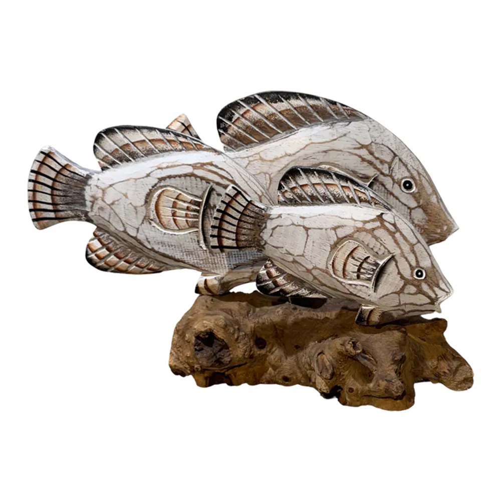 8-1/2" FISH FAMILY OF 3 ON DRIFTWOOD