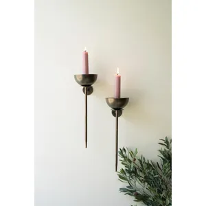 Set of 2 Metal Wall Taper Candle Holders 1