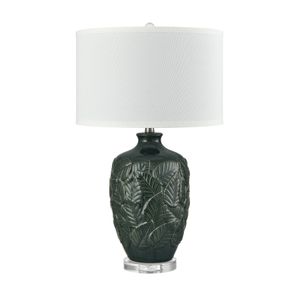 Goodell 27.5'' High 1-Light Table Lamp - Green Glaze and Drum Shade 2