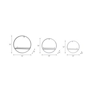 GAIGESTONE SET OF 3 SILVER WALL SHELF 8 (IN) 7