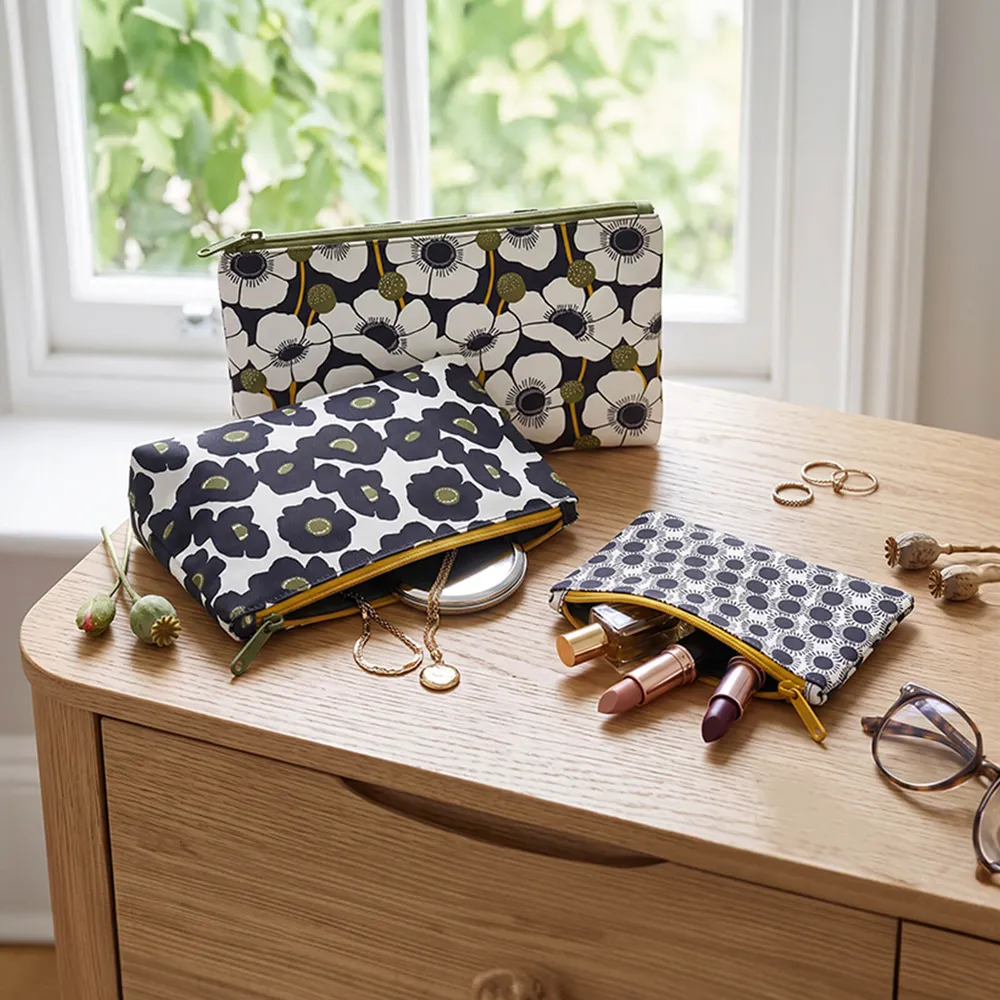 Windflower Flower Zip Pouch Trio(set 3)