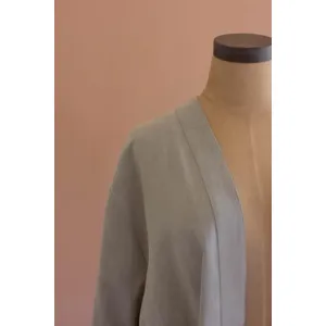 Short Kimono with Front Pockets - Fog 2