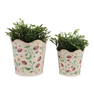 REEDHOLM SET OF 2 RED PLANTER 8 (IN) 3