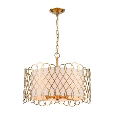 Harp Lane 21'' Wide 4-Light Chandelier - Satin Brass