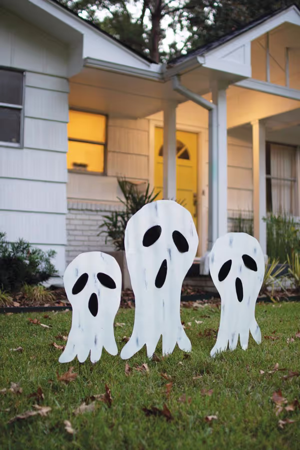 Set of 3 Corrugated Ghosts Yard Art