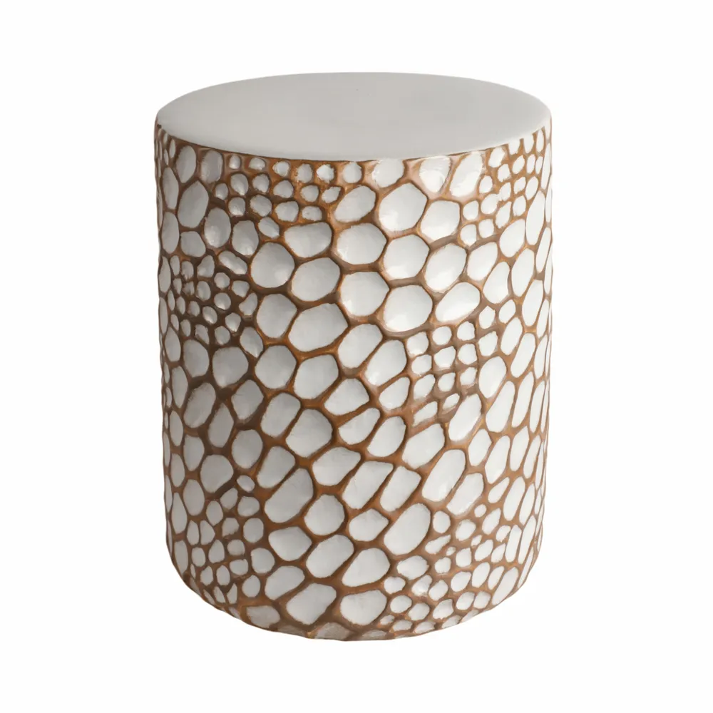 NEWTONCREST WHITE GARDEN STOOL 20 (IN)
